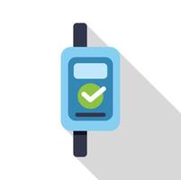Electronic ticket validator showing green check mark symbol for public transport vector