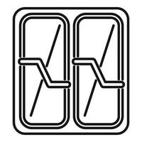 Emergency exit window with handles for opening in case of fire vector