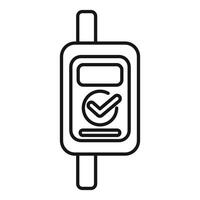 Public transport validator showing check mark symbol for approved ticket vector