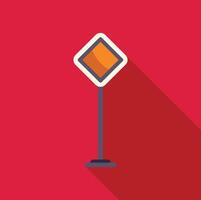 Priority road sign displaying right of way on red background vector