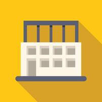 Building under construction with metal frame and windows on yellow background vector