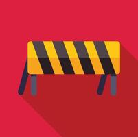 Yellow and black striped barrier blocking access on red background vector