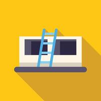 Ladder leaning against building during construction representing renovation or home improvement vector