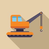 Crawler crane lifting with hook on construction site vector