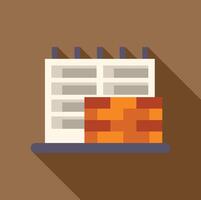 Building under construction with bricks and concrete panels vector