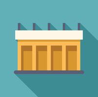 Big industrial building with loading docks and flat roof vector