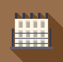 Building under construction behind scaffolding with long shadow vector