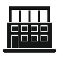 Building under construction with metal frame and windows, simple icon vector