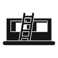 Building construction with ladder, new home building process vector