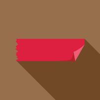 Red adhesive tape sticking on brown background with long shadow vector