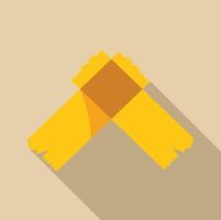 Scotch tape forming a cross shape with long shadow vector