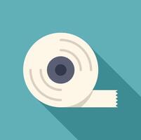 Roll of white sticky tape on turquoise background with long shadow vector