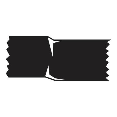 Black torn label, packaging sticker, adhesive band or piece of tape