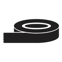 Black roll of adhesive tape unrolling on white background vector