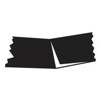 Black open book or booklet with jagged edges icon or symbol vector