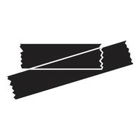 Two black rectangular labels with serrated edges overlapping on white background vector