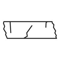 Torn piece of paper with jagged edges showing through a simple line drawing vector