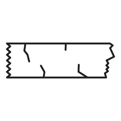 Adhesive tape torn representing imperfection and repairing