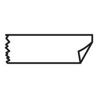 Rectangular adhesive label with serrated edge and folded corner vector