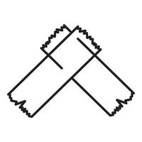 Two sachets of sugar or sweetener forming a cross shape vector