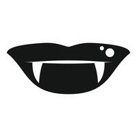 Vampire lips showing fangs biting sensually icon vector