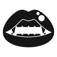 Open vampire mouth is showing fangs and teeth vector