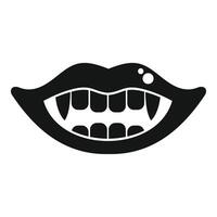 Vampire baring fangs, a monochrome depiction of menace vector