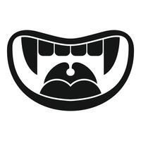 Vampire showing tongue and teeth baring fangs icon vector