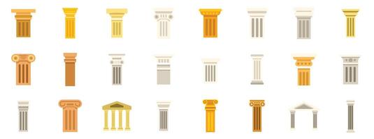 Collection of antique columns representing classical architecture vector