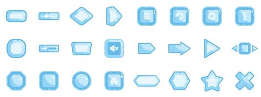 Ice cold buttons and icons for enhancing user interface design in games vector
