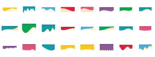 Colorful paint dripping and melting borders creating abstract shapes vector