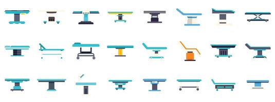 Medical examination tables showing different designs and functionality for hospitals and clinics vector