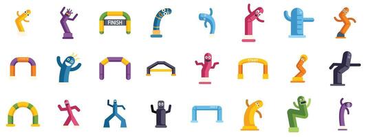 Inflatable tube men are dancing and showing start and finish lines vector