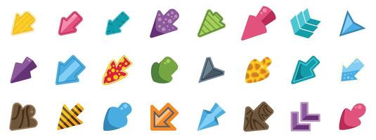 Colorful arrows pointing in different directions for various purposes vector