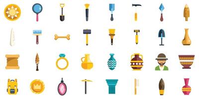 Archaeology tools and artifacts for exploring ancient history and culture vector
