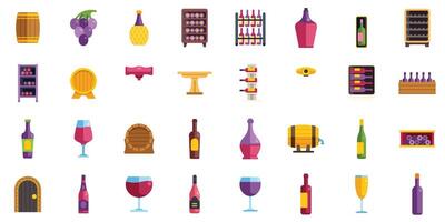 Winemaking process from grape to glass, exploring winery equipment and products vector