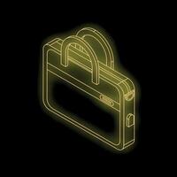 Glowing yellow briefcase representing business and finance vector