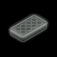 Empty watercolor tray isometric view on black background vector