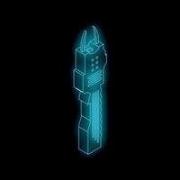 Futuristic glowing key representing cybersecurity and data encryption vector