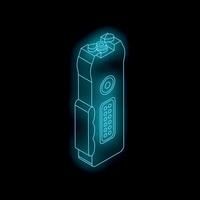Electroshock weapon glowing on dark background with copy space vector