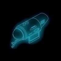Futuristic underwater vehicle exploring deep ocean depths with glowing neon lights vector