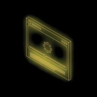 Website page loading with rotating circles animation in neon yellow outline vector
