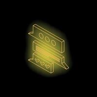 Neon yellow online survey representing customer feedback and satisfaction rating vector