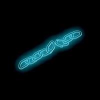 Glowing neon chain breaking on dark background symbolizing weakness vector