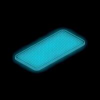 Glowing orthopedic mattress topper improving sleep quality, isometric view vector