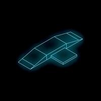 Neon blue loading ramp glowing on dark background vector