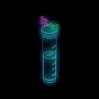 Neon test tube showing positive result after experiment vector