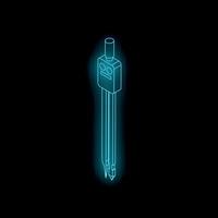 Neon blue compass creating a futuristic vibe on dark background vector