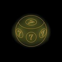 Glowing dice showing number seven on every face symbolizing luck and winning vector