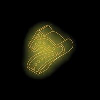 Glowing neon number two on dark background vector